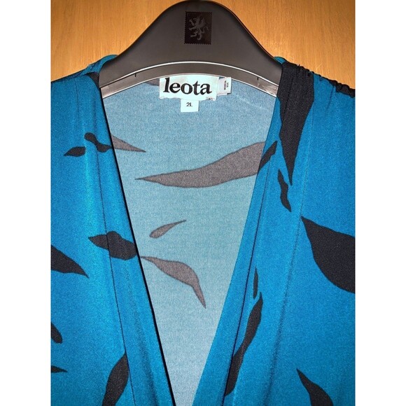 Leota sleeveless black and teal illusion dress Plus Size 2L (2X) - Picture 4 of 4